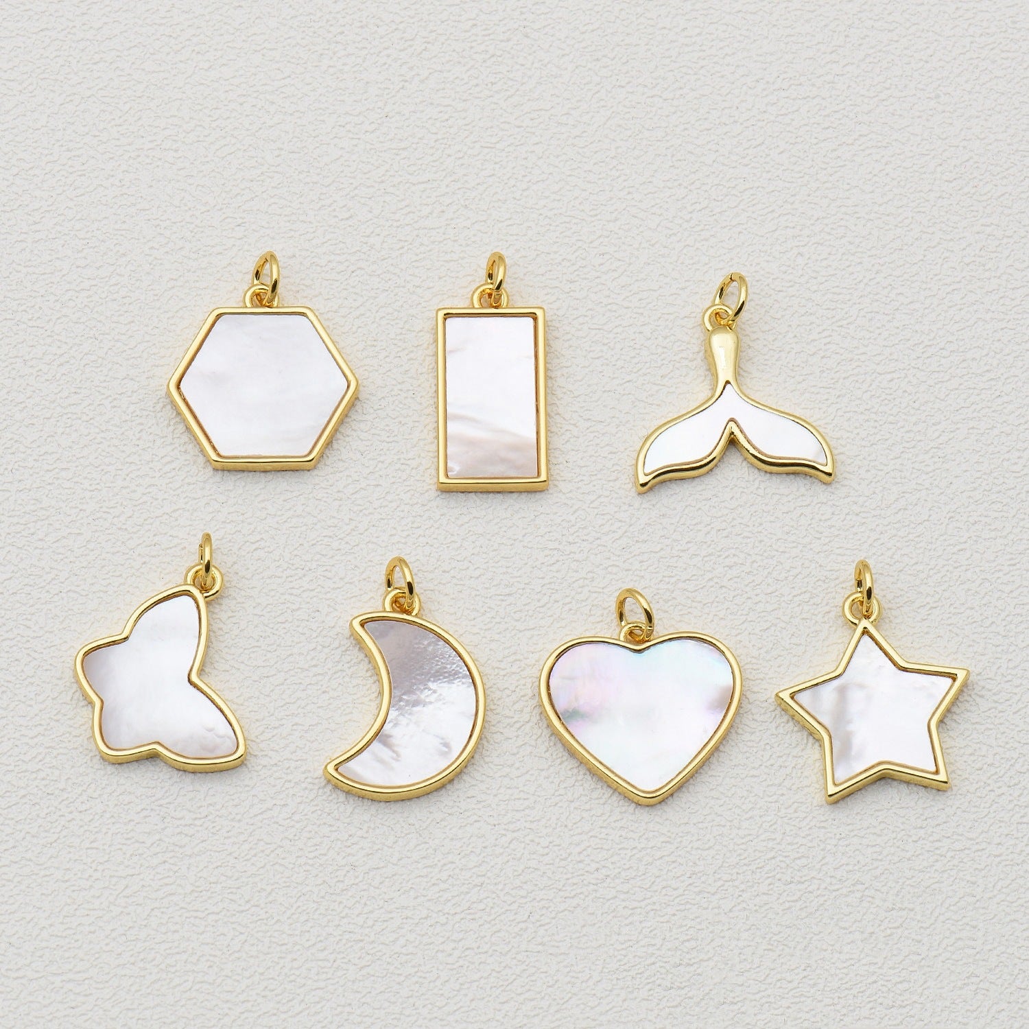 Shell copper gold-plated star butterfly pendant diy accessories clavicle chain fashion high-end necklace