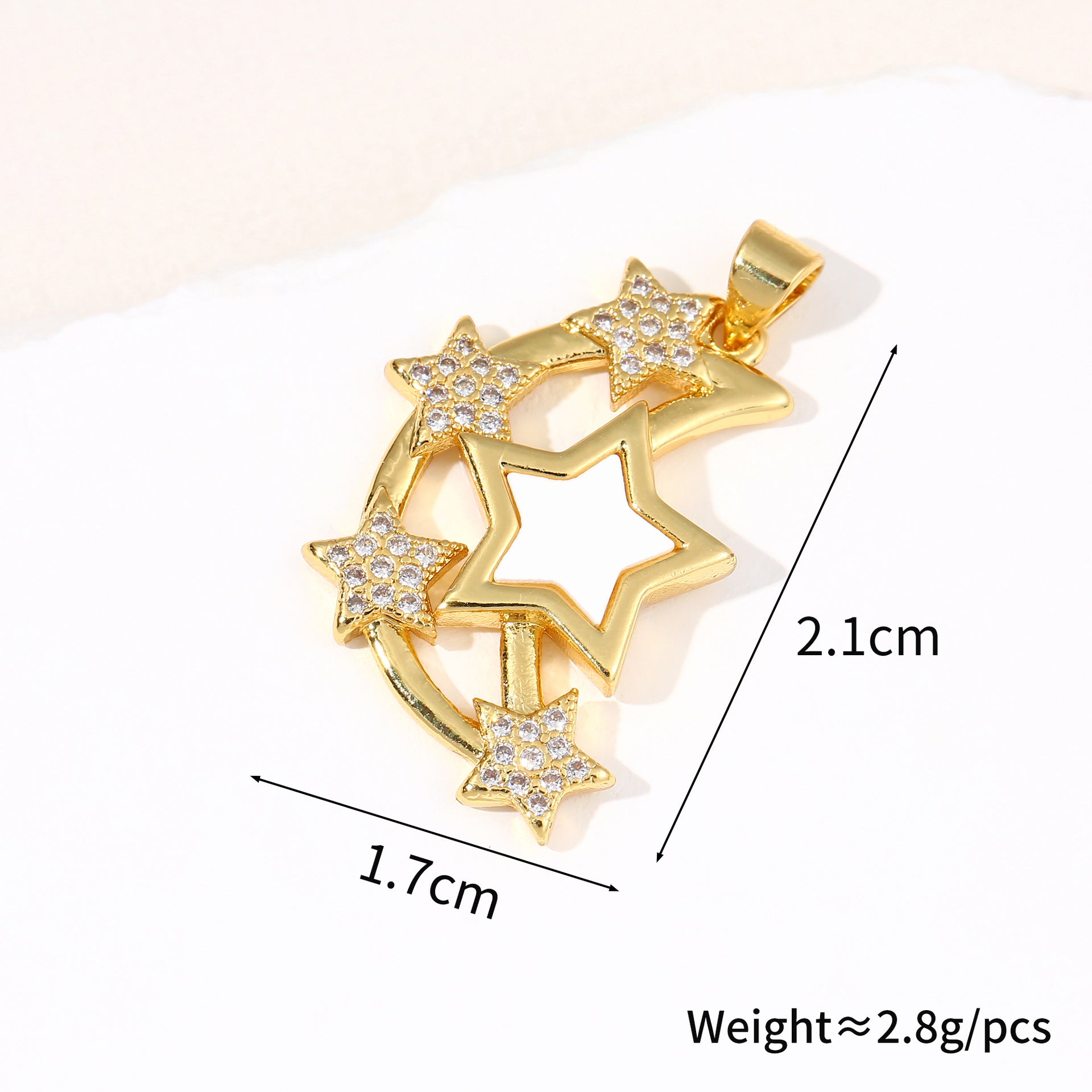 Star, moon and shell pendant single pendant for women retro all-match high-end necklace clavicle chain