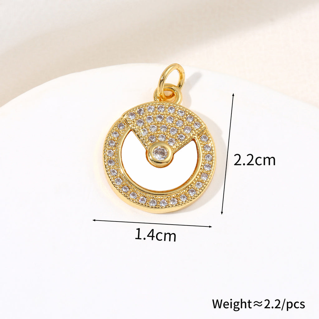 New Micro-Inlaid Zircon Round Shell Pendant Necklace Fashionable and Versatile Moon Jewelry for Women
