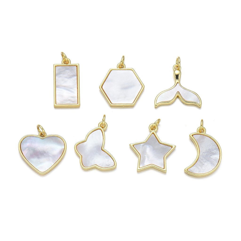 Shell copper gold-plated star butterfly pendant diy accessories clavicle chain fashion high-end necklace