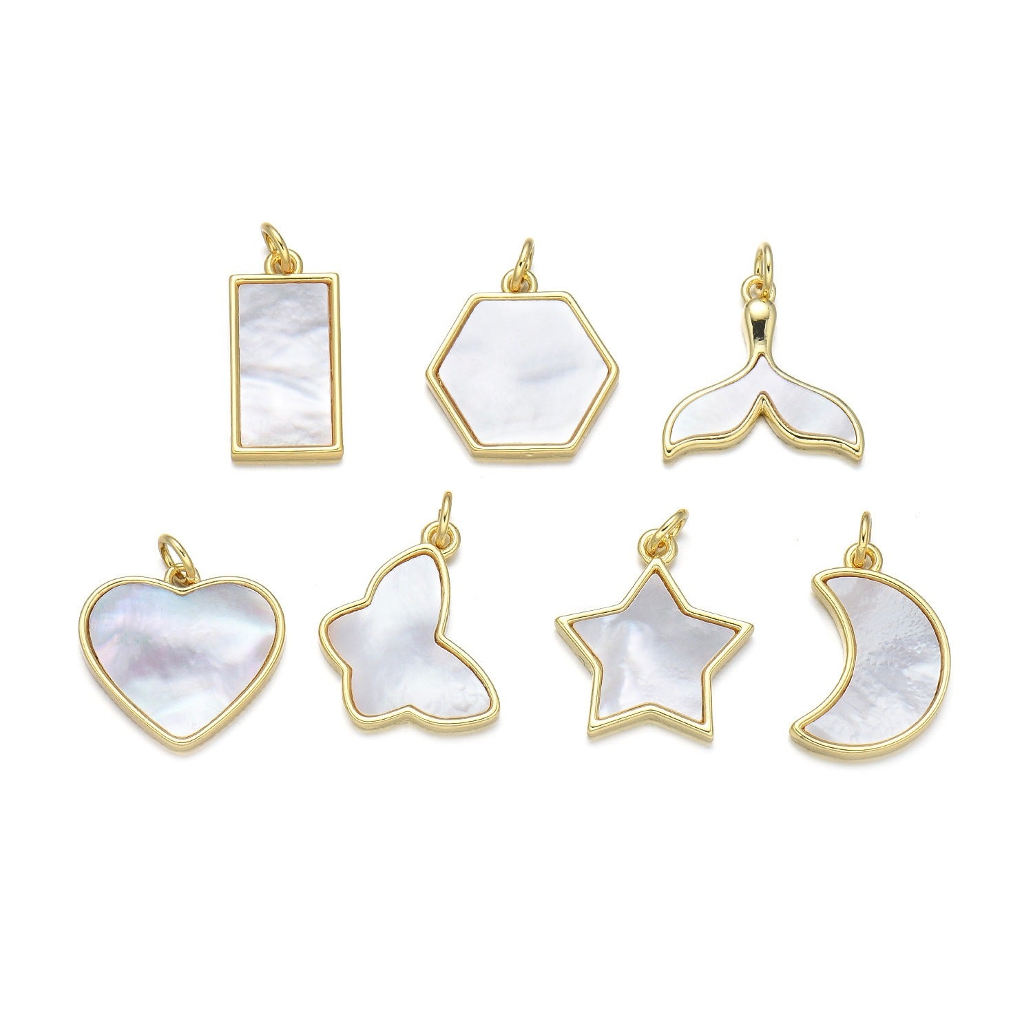 Shell copper gold-plated star butterfly pendant diy accessories clavicle chain fashion high-end necklace