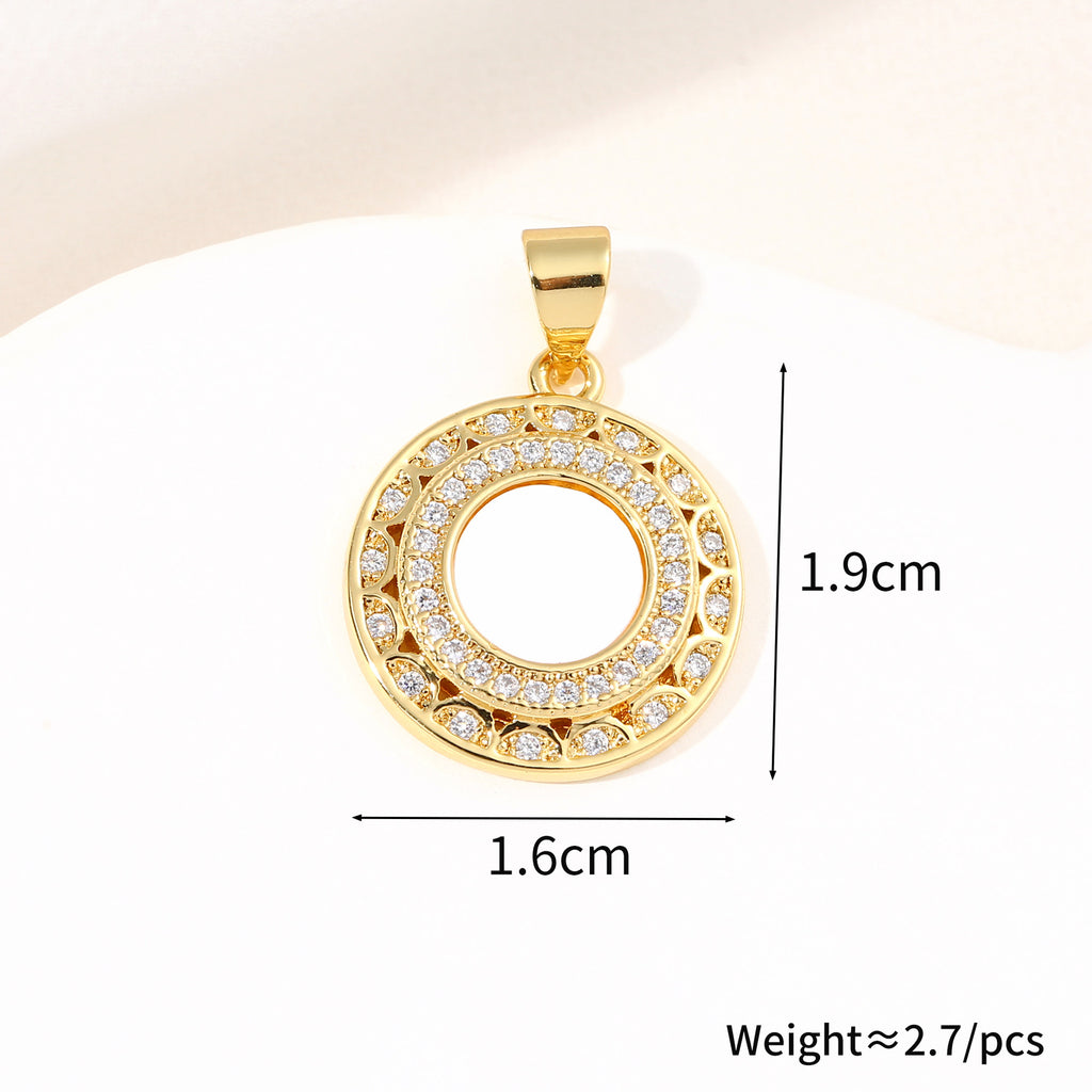 New Micro-Inlaid Zircon Round Shell Pendant Necklace Fashionable and Versatile Moon Jewelry for Women
