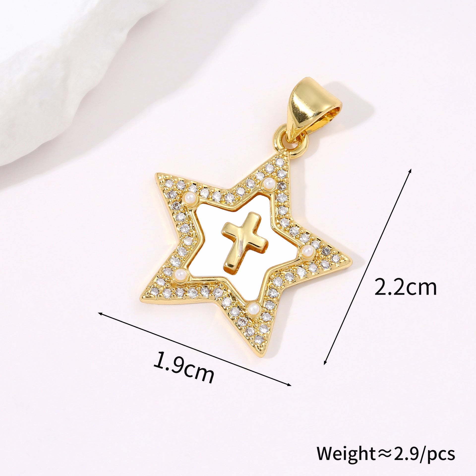 Simple star-shaped personality creative pendant necklace copper shell gold-plated micro-inlaid colorful zircon pendant accessories