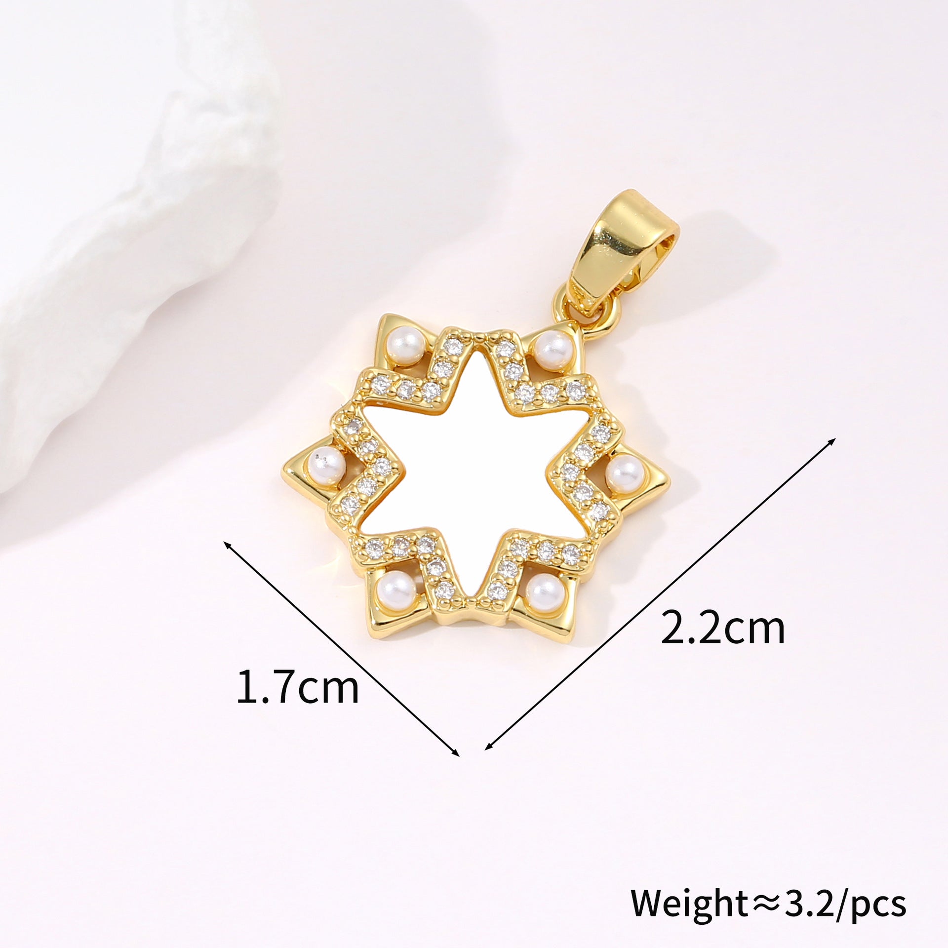 Simple star-shaped personality creative pendant necklace copper shell gold-plated micro-inlaid colorful zircon pendant accessories