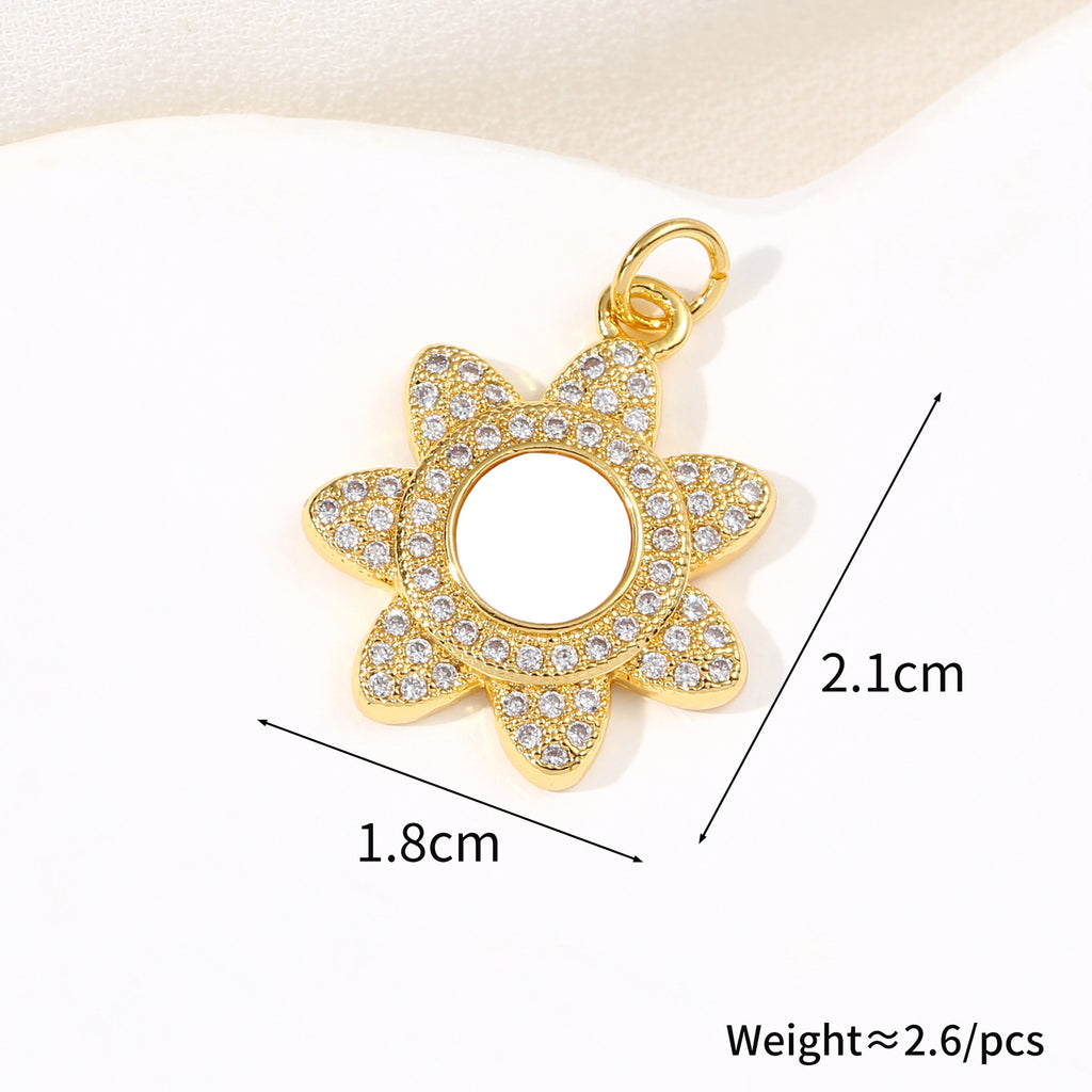Zircon Shell Sunflower Round Star Necklace Jewelry European and American Manufacturers Wholesale