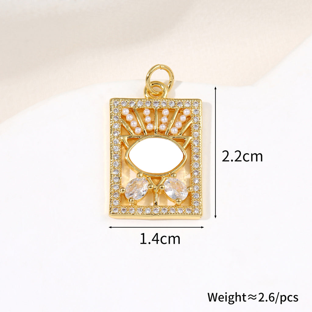 Full diamond four-leaf clover inlaid pearl necklace female personality versatile jewelry DIY bracelet necklace accessories