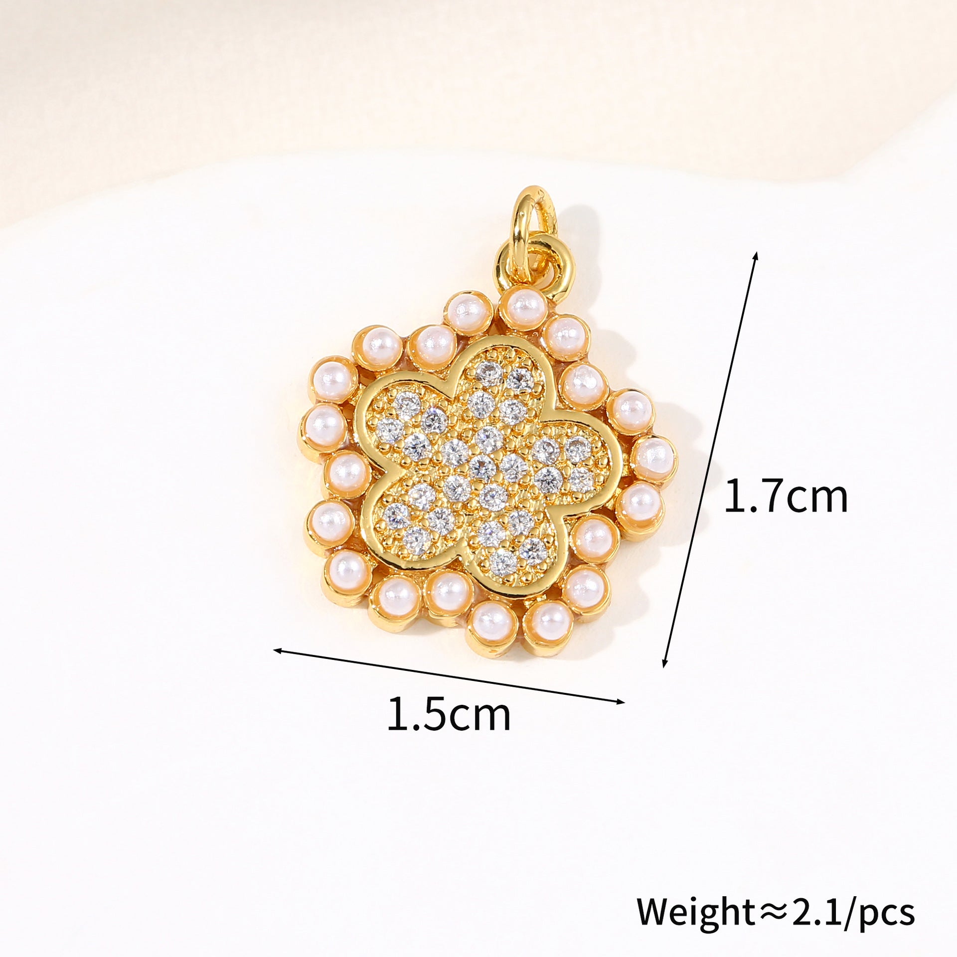 Full diamond four-leaf clover inlaid pearl necklace female personality versatile jewelry DIY bracelet necklace accessories