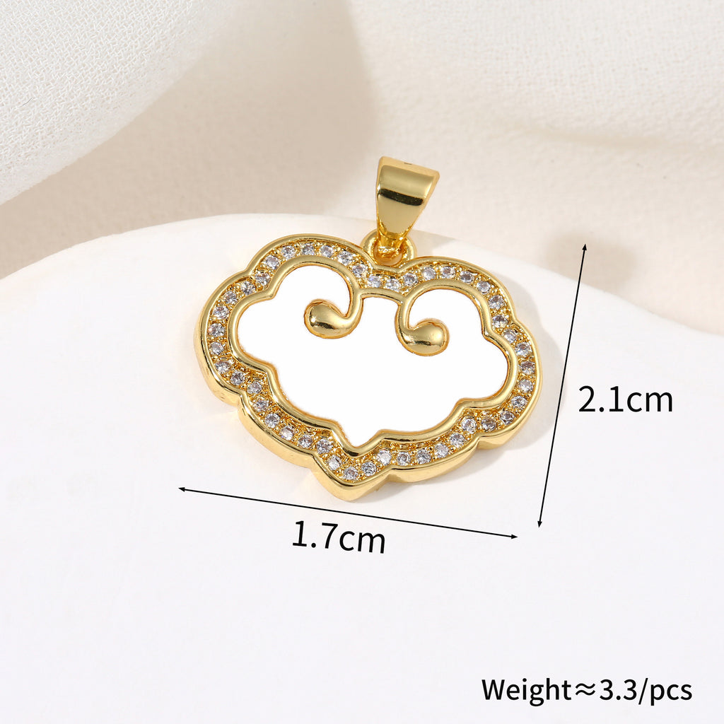 Chinese Ruyi auspicious cloud abacus shell pendant Bagua necklace for women high-end jewelry accessories clavicle chain