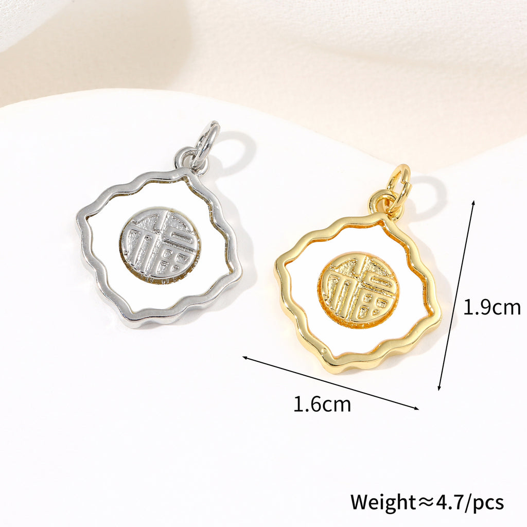 Chinese Ruyi auspicious cloud abacus shell pendant Bagua necklace for women high-end jewelry accessories clavicle chain