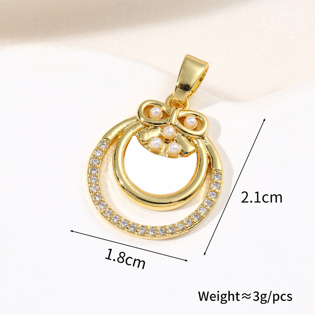 Round water wave pattern natural shell pendant single pendant female retro high-end necklace clavicle chain
