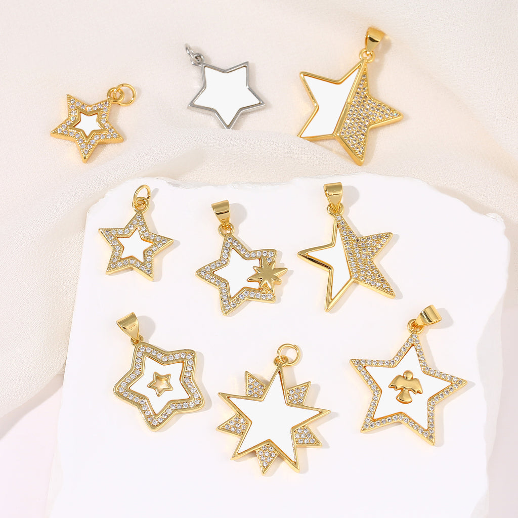 Star and moon creative shell pendant single pendant women's all-match high-end necklace clavicle chain