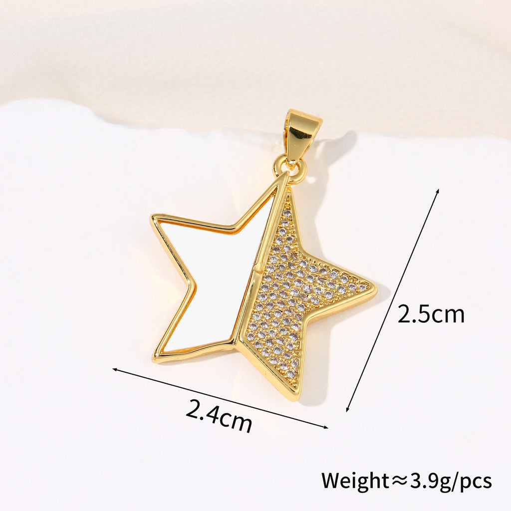 Star and moon creative shell pendant single pendant women's all-match high-end necklace clavicle chain