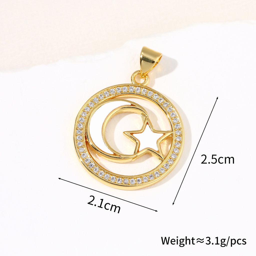 Star, moon and shell pendant single pendant for women retro all-match high-end necklace clavicle chain