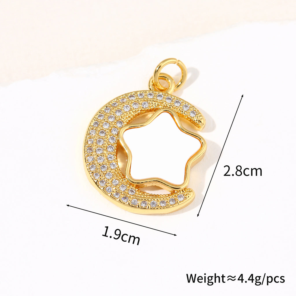 Star, moon and shell pendant single pendant for women retro all-match high-end necklace clavicle chain