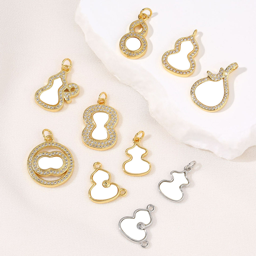 Inlaid zircon shell gourd pendant factory direct sales wholesale