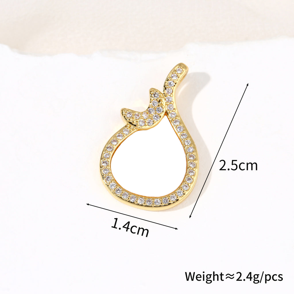 Inlaid zircon shell gourd pendant factory direct sales wholesale